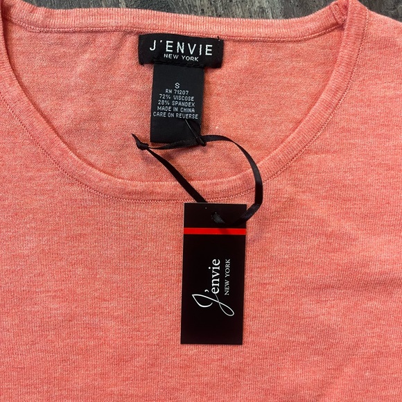 J’Envie Long Sleeve Button Detail Blouse Top Peach Salmon Women’s Size S NWT - Picture 7 of 10